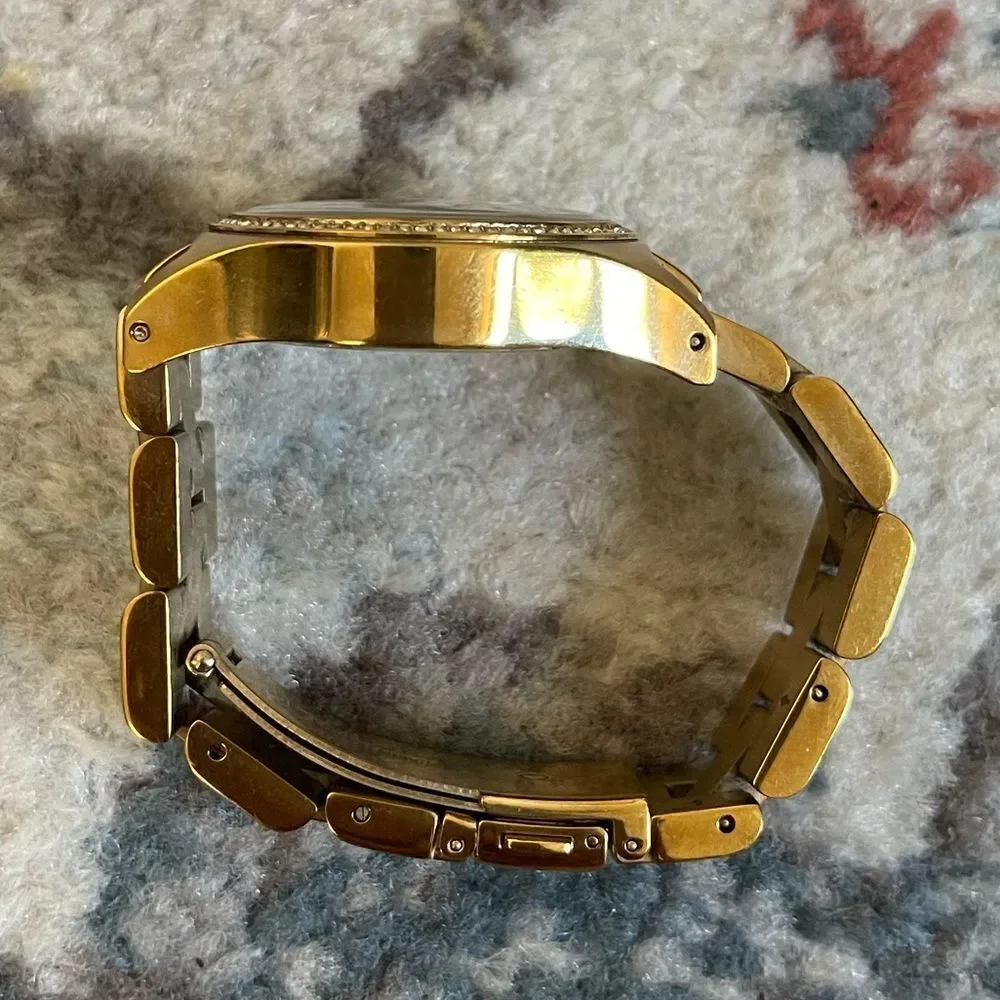 Marc by Marc Jacobs Gold Bracelet Watch with Crystal detailing and grey face